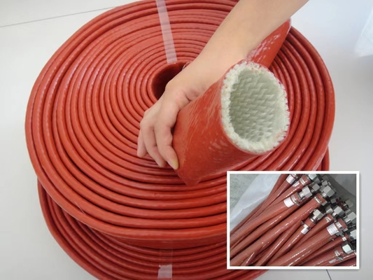 তাপ নিরোধক সিলিকন রাবার ফাইবারগ্লাস sleeving শিখা প্রতিরোধের